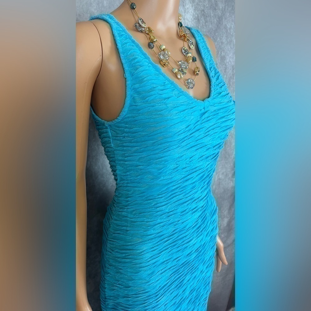 NWT- Fashion Nova, Teal Midi Bodycon Dress. Sz Med